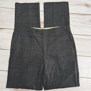 Trussini Gray & Light Blue Plaid Italian Made Wool Dress Pants Men’s Size 36 NEW